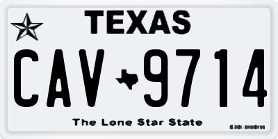 TX license plate CAV9714