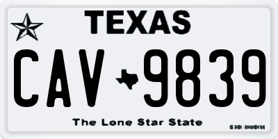 TX license plate CAV9839