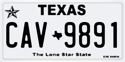 TX license plate CAV9891