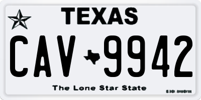 TX license plate CAV9942