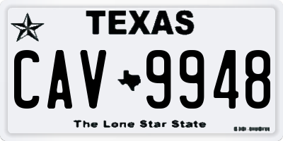 TX license plate CAV9948