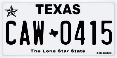 TX license plate CAW0415