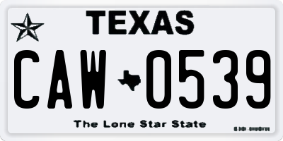 TX license plate CAW0539