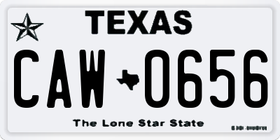 TX license plate CAW0656
