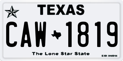 TX license plate CAW1819