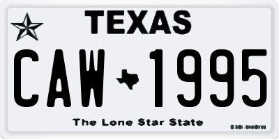 TX license plate CAW1995