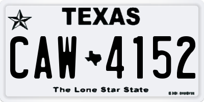 TX license plate CAW4152