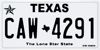 TX license plate CAW4291
