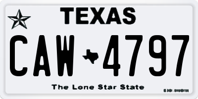 TX license plate CAW4797