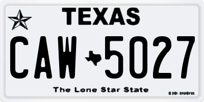 TX license plate CAW5027