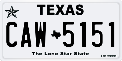 TX license plate CAW5151