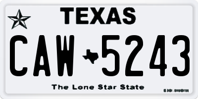 TX license plate CAW5243