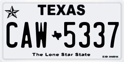 TX license plate CAW5337