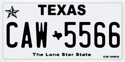 TX license plate CAW5566