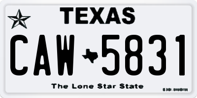 TX license plate CAW5831