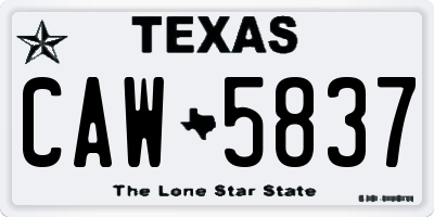TX license plate CAW5837