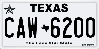 TX license plate CAW6200