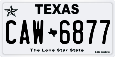 TX license plate CAW6877
