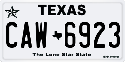TX license plate CAW6923