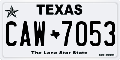 TX license plate CAW7053