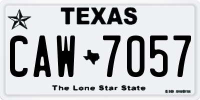 TX license plate CAW7057