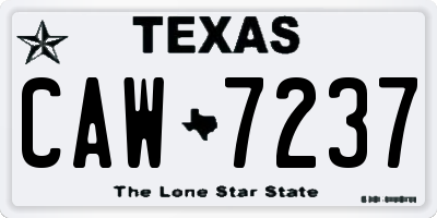 TX license plate CAW7237
