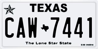 TX license plate CAW7441