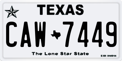 TX license plate CAW7449