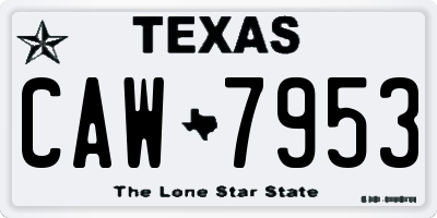 TX license plate CAW7953