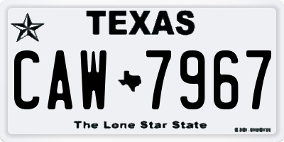 TX license plate CAW7967