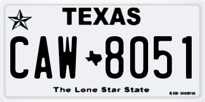 TX license plate CAW8051