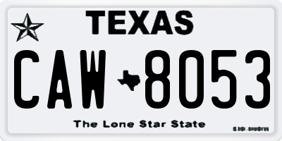 TX license plate CAW8053