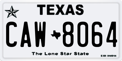 TX license plate CAW8064