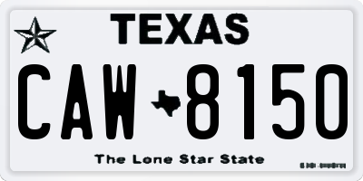 TX license plate CAW8150