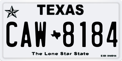 TX license plate CAW8184