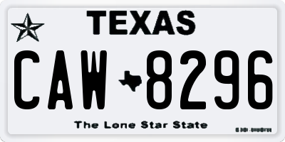 TX license plate CAW8296