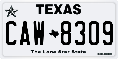 TX license plate CAW8309