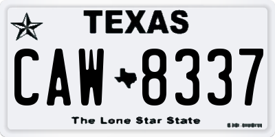 TX license plate CAW8337
