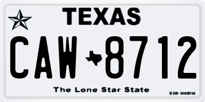 TX license plate CAW8712