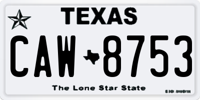 TX license plate CAW8753