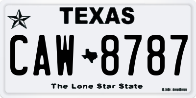 TX license plate CAW8787
