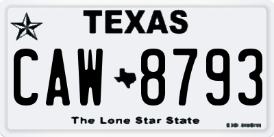 TX license plate CAW8793