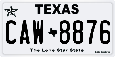 TX license plate CAW8876