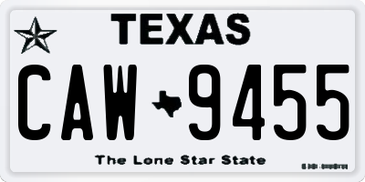 TX license plate CAW9455