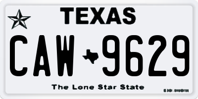 TX license plate CAW9629