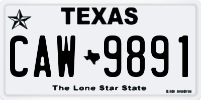 TX license plate CAW9891