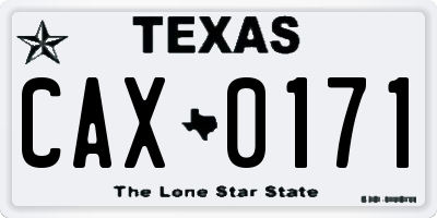 TX license plate CAX0171