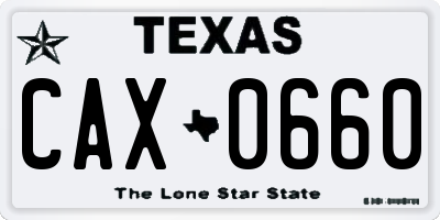 TX license plate CAX0660