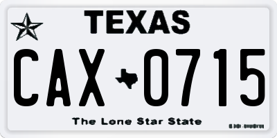 TX license plate CAX0715
