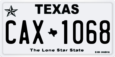 TX license plate CAX1068